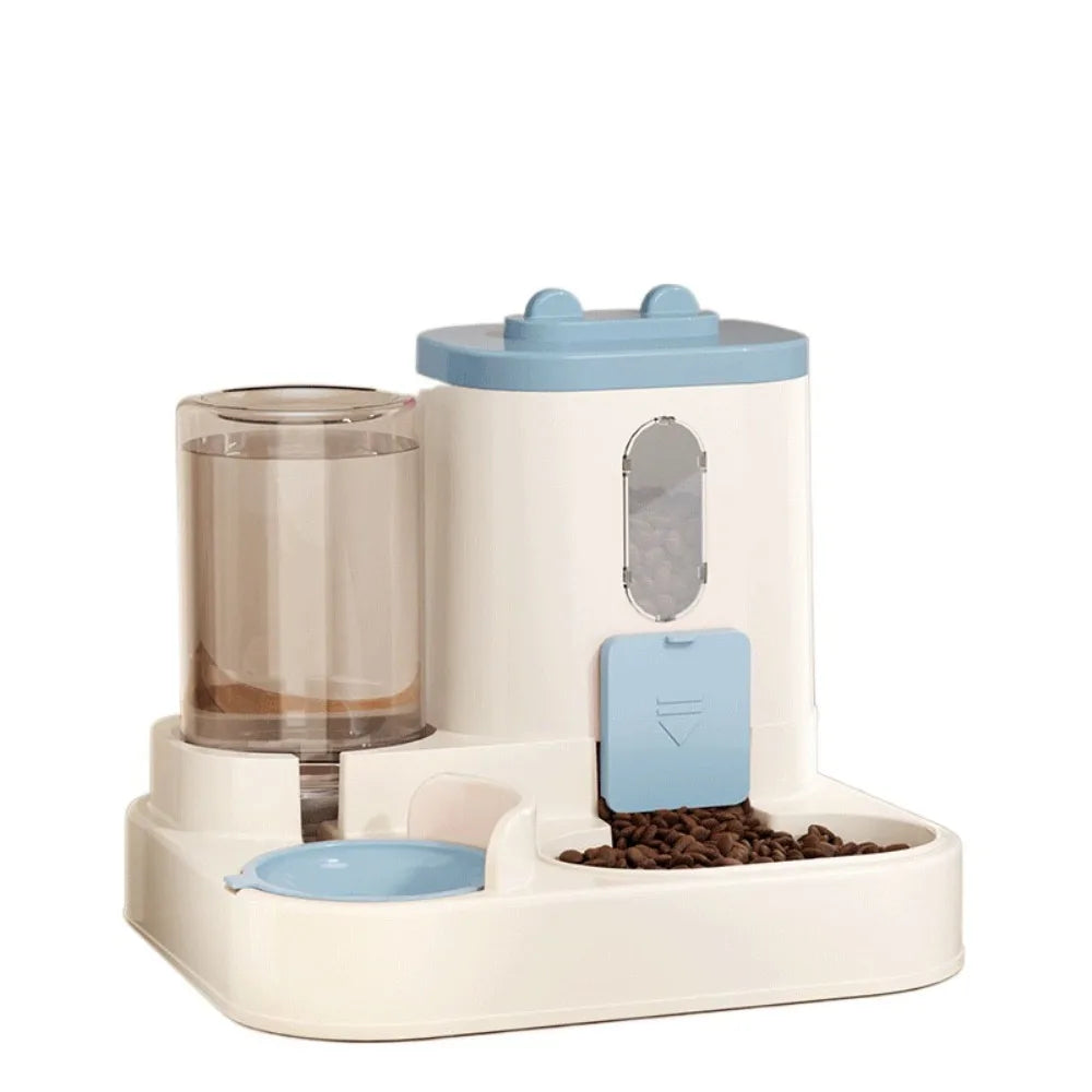Automatischer automatischer Katzen-Wasserspender, Trocken- und Nasstrennung, großes Fassungsvermögen, Haustier-Wasserspender, 2-in-1 mit Wasserbrunnen