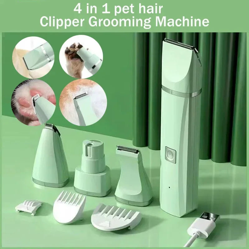 4-in-1-Multifunktions-Hundeknipser mit Typ-C-Aufladung, kabelloser Haustierrasierer, Haarschneidemaschine, Trimmer, geräuscharme Haustierpflege-Werkzeuge