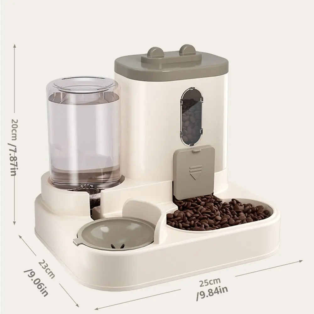 Automatischer automatischer Katzen-Wasserspender, Trocken- und Nasstrennung, großes Fassungsvermögen, Haustier-Wasserspender, 2-in-1 mit Wasserbrunnen