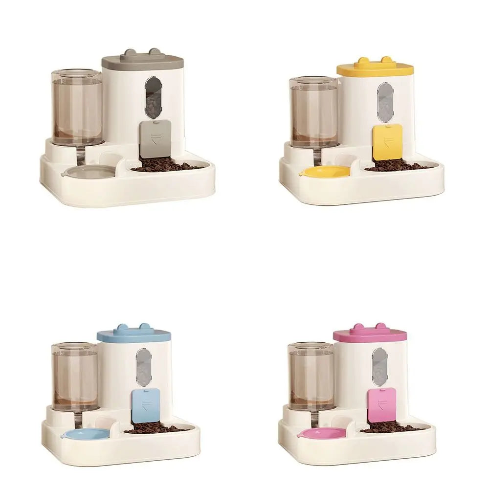 Automatischer automatischer Katzen-Wasserspender, Trocken- und Nasstrennung, großes Fassungsvermögen, Haustier-Wasserspender, 2-in-1 mit Wasserbrunnen