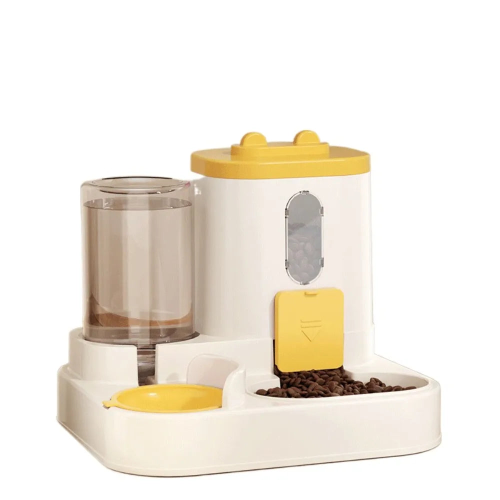 Automatischer automatischer Katzen-Wasserspender, Trocken- und Nasstrennung, großes Fassungsvermögen, Haustier-Wasserspender, 2-in-1 mit Wasserbrunnen