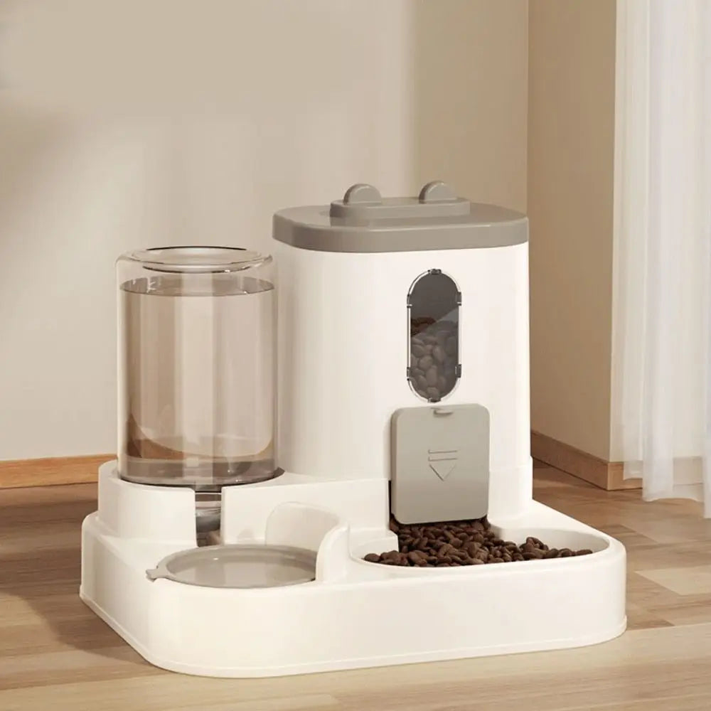 Automatischer automatischer Katzen-Wasserspender, Trocken- und Nasstrennung, großes Fassungsvermögen, Haustier-Wasserspender, 2-in-1 mit Wasserbrunnen
