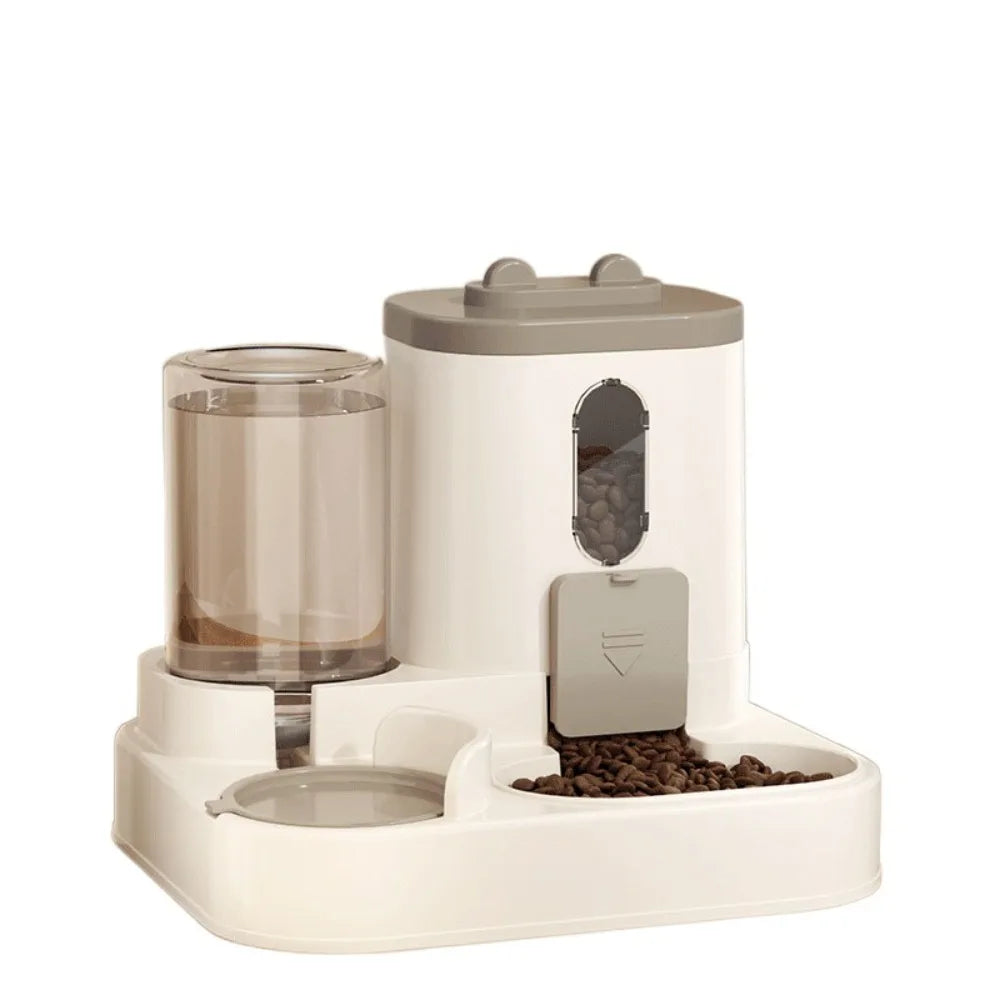 Automatischer automatischer Katzen-Wasserspender, Trocken- und Nasstrennung, großes Fassungsvermögen, Haustier-Wasserspender, 2-in-1 mit Wasserbrunnen