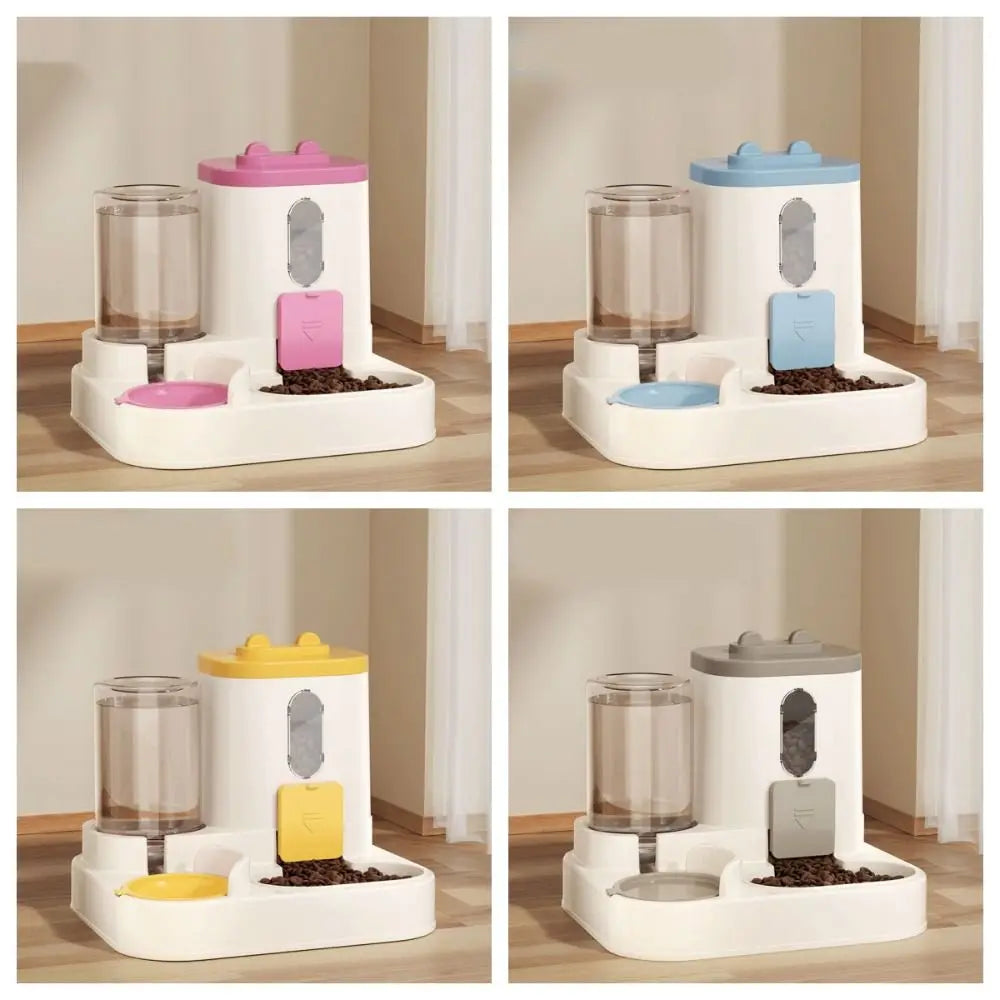 Automatischer automatischer Katzen-Wasserspender, Trocken- und Nasstrennung, großes Fassungsvermögen, Haustier-Wasserspender, 2-in-1 mit Wasserbrunnen