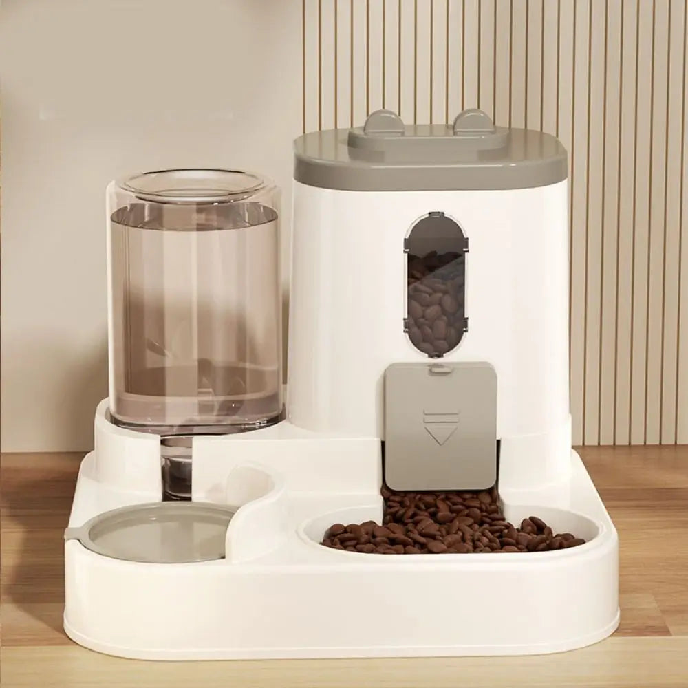 Automatischer automatischer Katzen-Wasserspender, Trocken- und Nasstrennung, großes Fassungsvermögen, Haustier-Wasserspender, 2-in-1 mit Wasserbrunnen