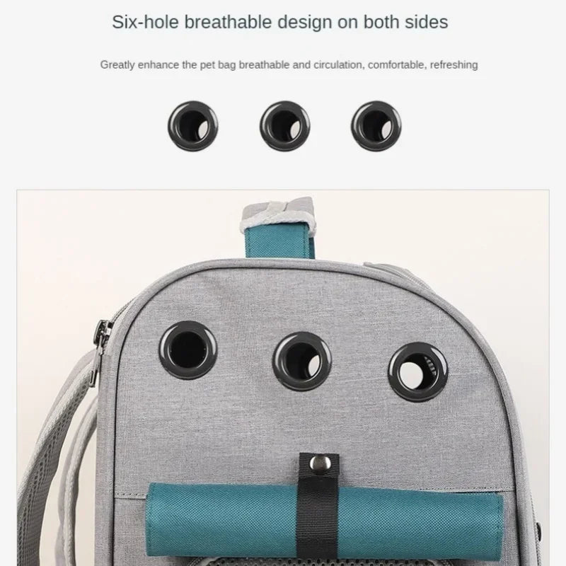 Eine doppelte Schultertasche für Katzentaschen für Outdoor-Reisen. Zusammenklappbarer, tragbarer Hunderucksack mit atmungsaktivem Mesh-Pad und großem Fassungsvermögen