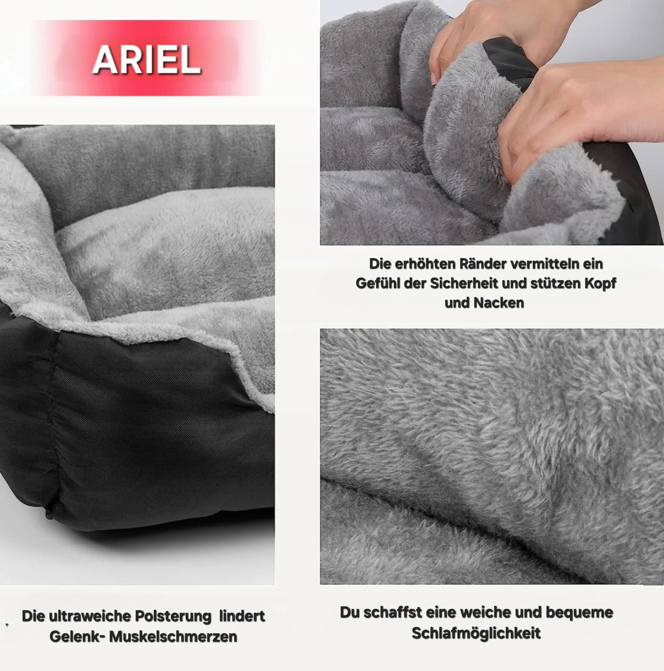 Das Waschbare Hundebett "ARIEL"