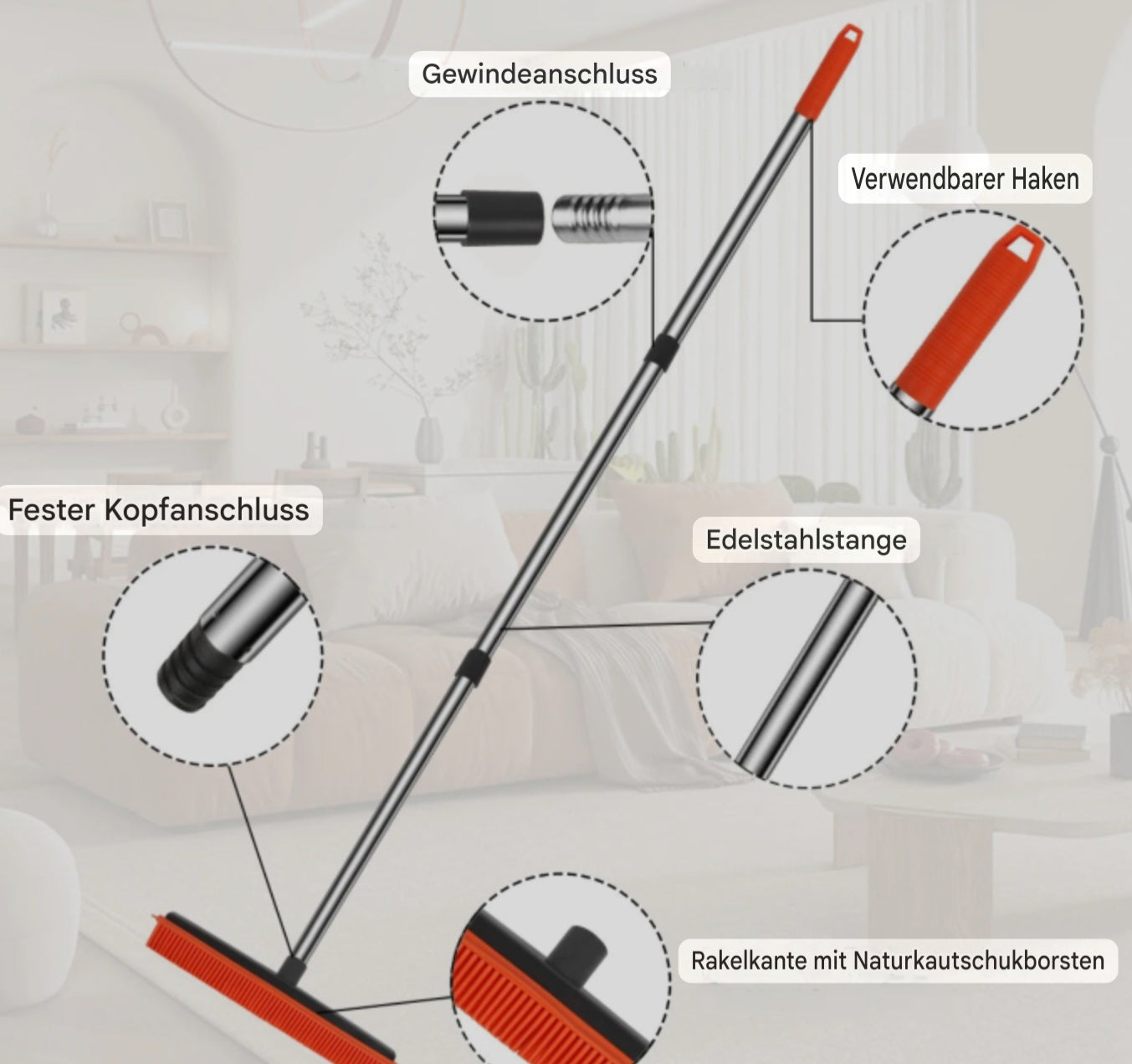 Rubber Broom, Tierhaarentfernungsbesen