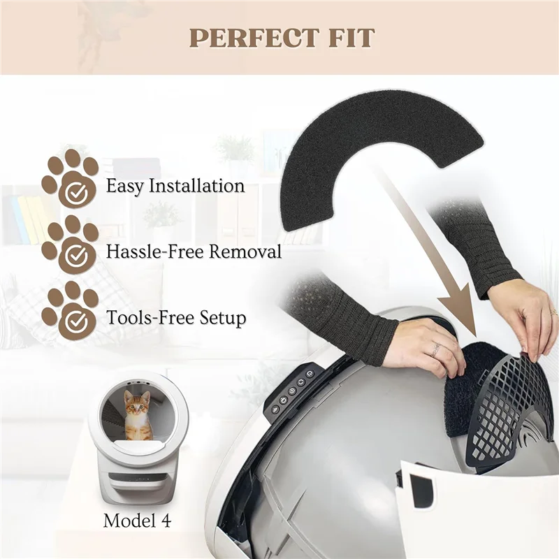 A11E-Filter Ersatz für Litter-Robot 4 – Filter für Katzentoilette, Holzkohlefilter für Katzenstreu, 6 Stück